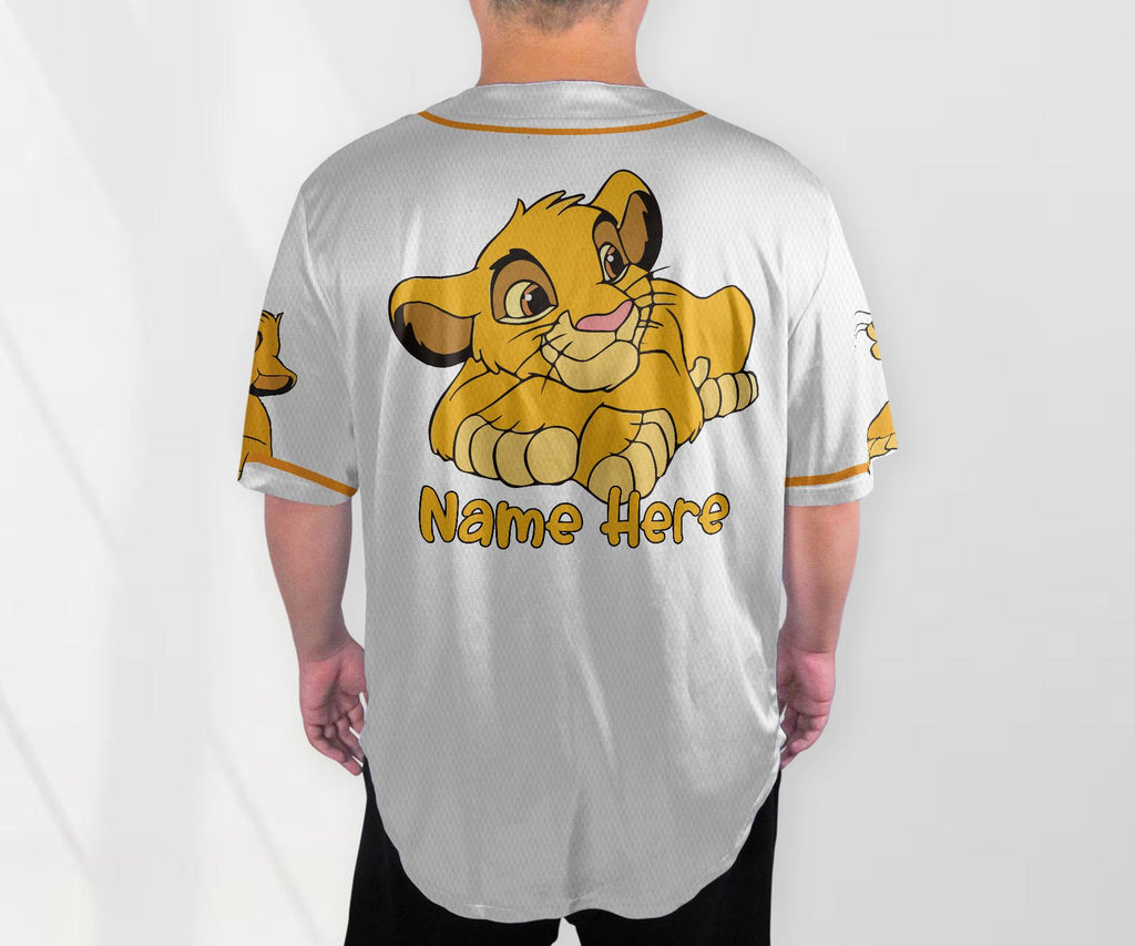 Personalized Simba Jersey The Lion King Baseball Jersey Simba Lion King Baseball Jersey Shirt Cartoon Sports Shirt Gift
