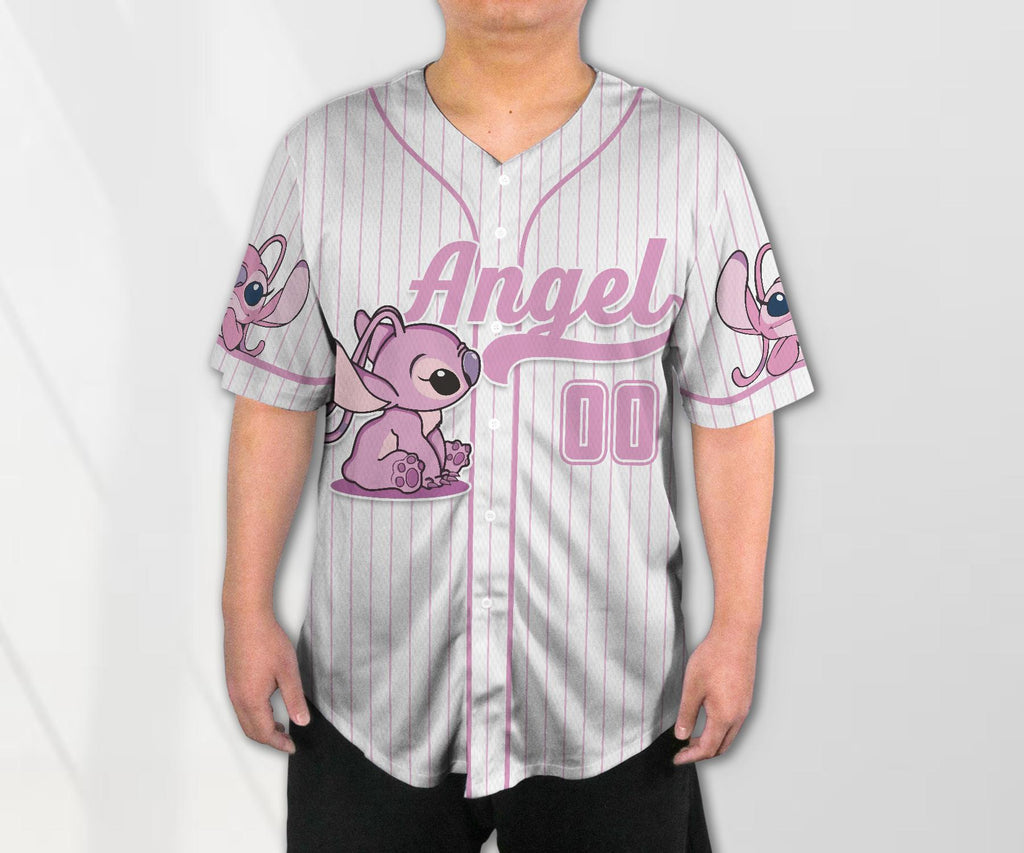Personalized Angel Baseball Shirt Custom Name Jersey Cartoon  Birthday Gift
