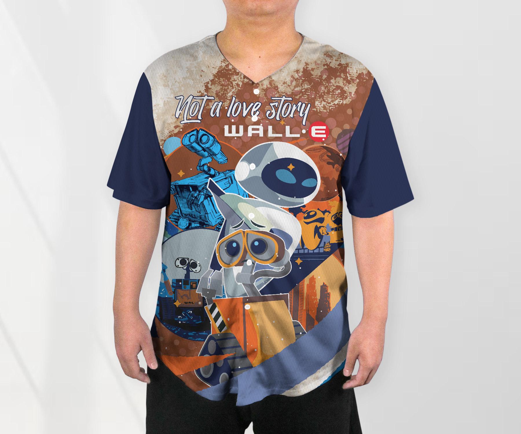 Wall-e Eve Jersey Shirt Cartoon Baseball Jersey Birthday Gifts