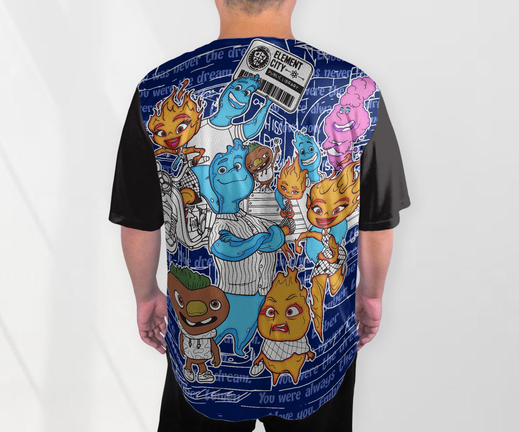 Elemental Baseball Jersey  Wade Ember Jersey Cartoon Baseball Shirt Gifts
