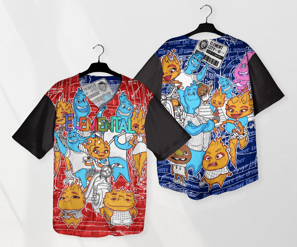 Elemental Baseball Jersey  Wade Ember Jersey Cartoon Baseball Shirt Gifts