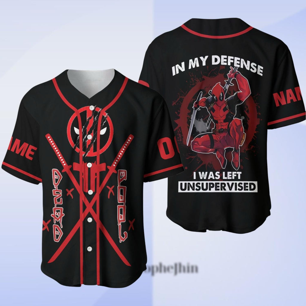 Personalized Deadpool Baseball Jersey, Deadpool 3 Movie Jersey Shirt, Best Friends Baseball Jersey, eadpool Jersey Team, Gift For Kid A