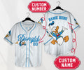 Personalized Donald Duck Baseball Jersey Shirt Magic Kingdom Shirt Custom Donald Duck Shirt Gifts
