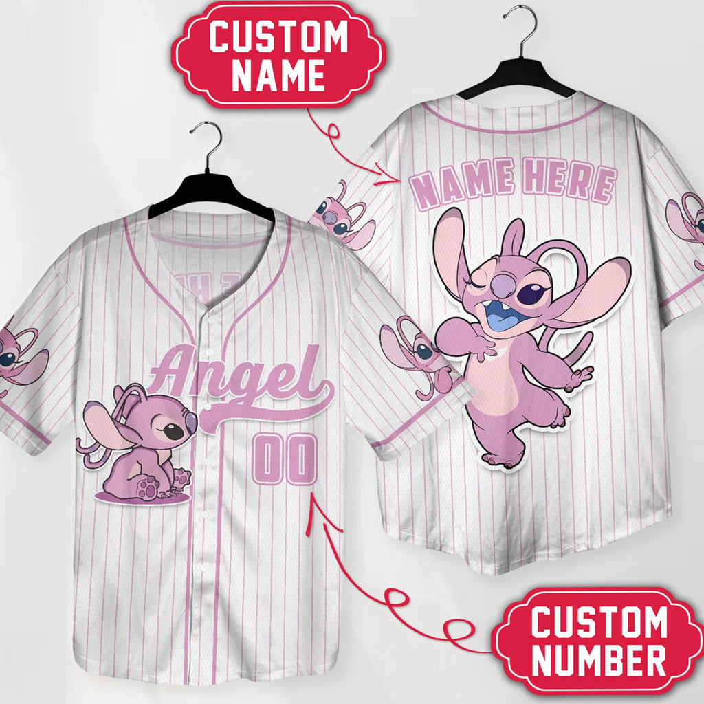 Personalized Angel Baseball Shirt Custom Name Jersey Cartoon  Birthday Gift