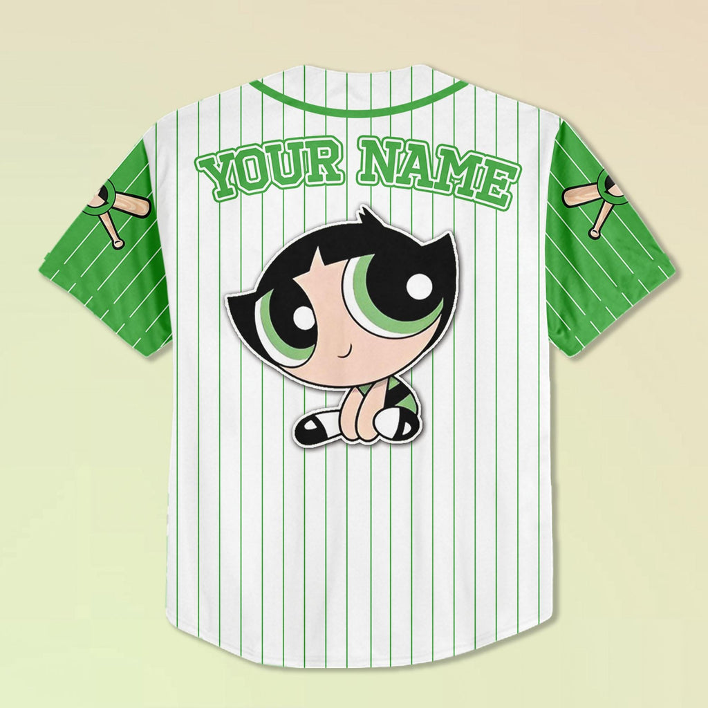 Custom Buttercup Baseball Jersey, Kid Youth Adult Jersey, Personalized Name Number Shirt, Power Cartoon Team Jersey, Gift for Fans