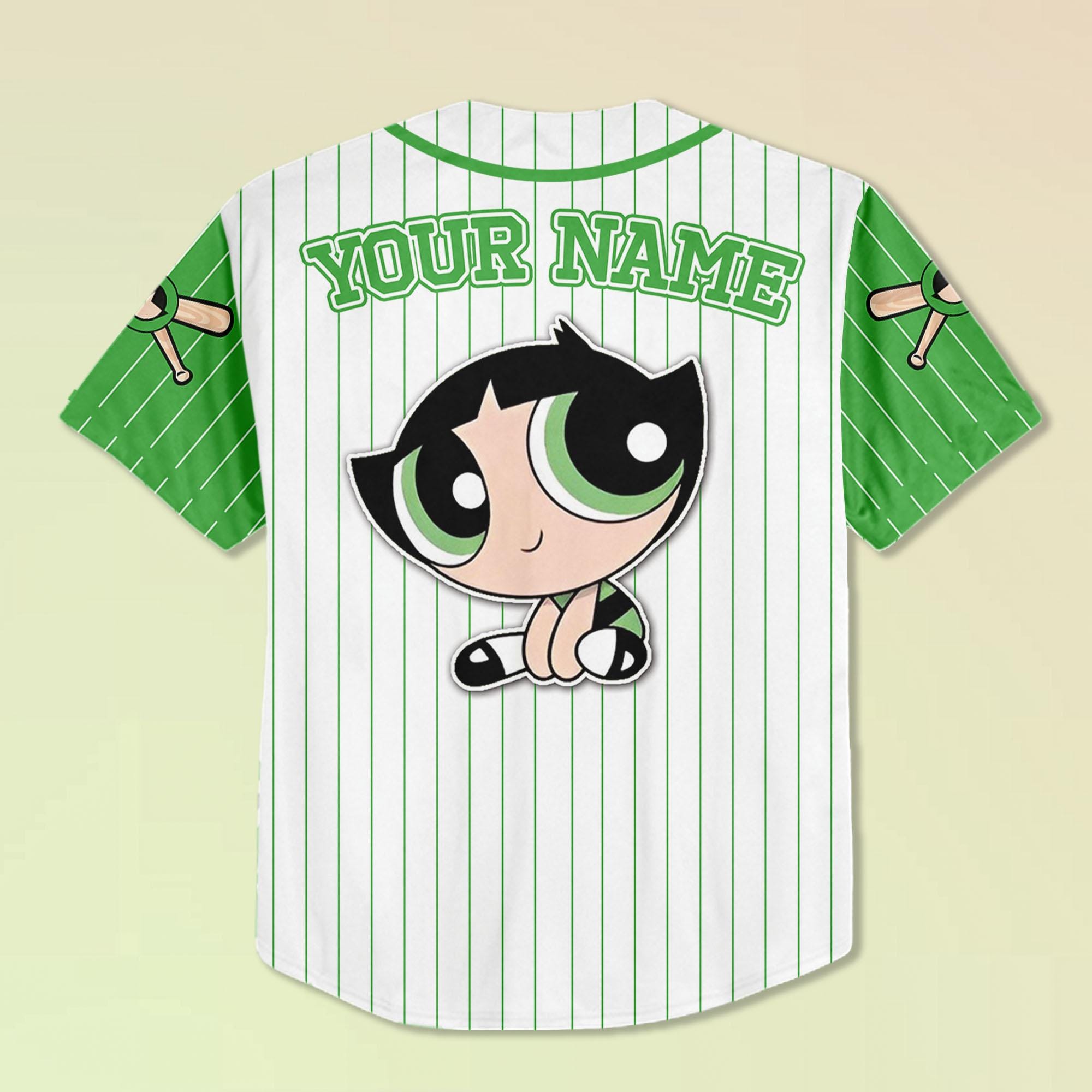 Custom Buttercup Baseball Jersey, Kid Youth Adult Jersey, Personalized Name Number Shirt, Power Cartoon Team Jersey, Gift for Fans