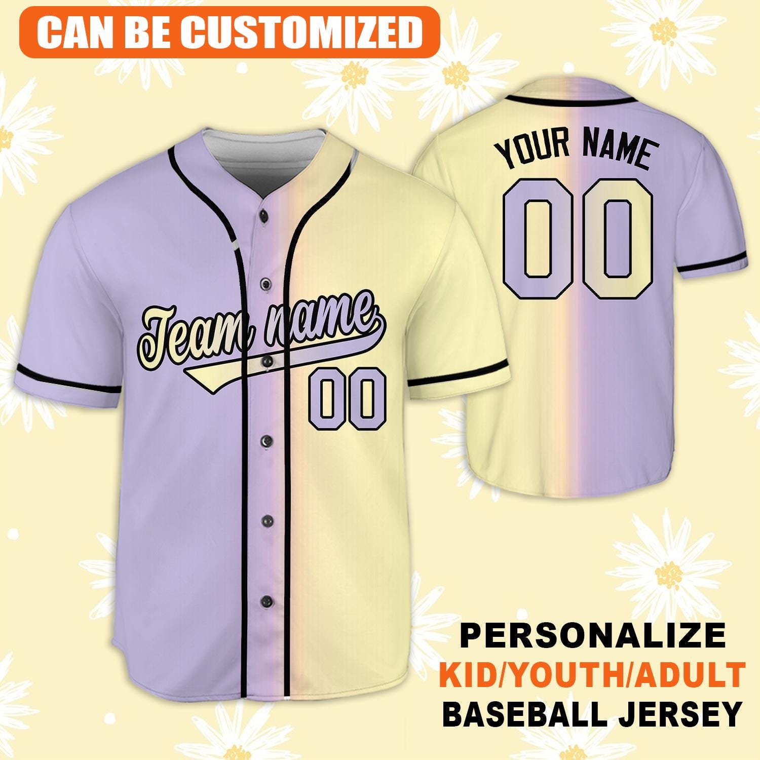 Custom Pastel Baseball Jersey, Personalized Name & Number Shirt, Matching Family Team Jersey, Youth Adult Kid Sports Uniform Gift
