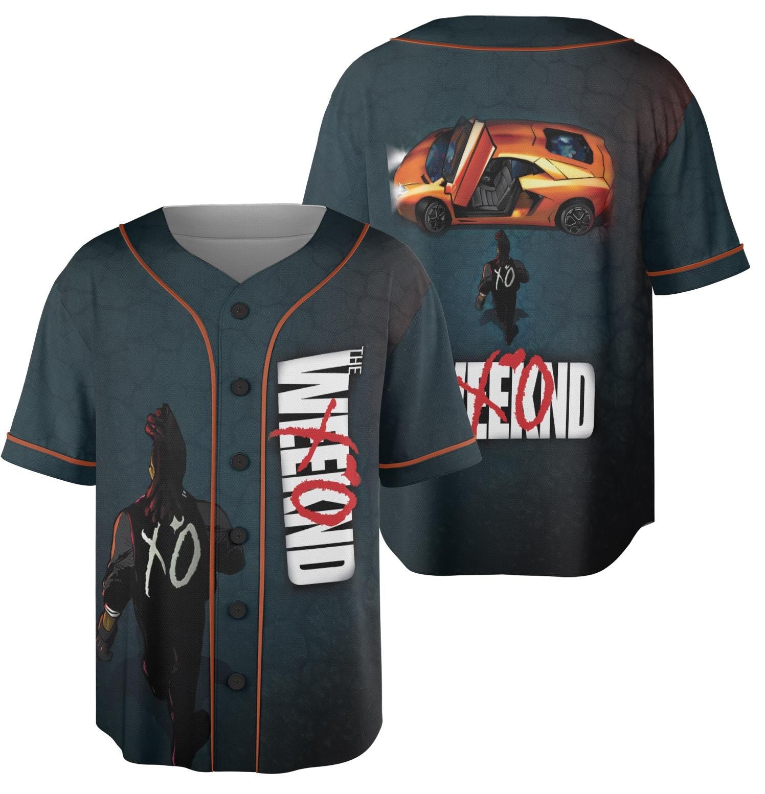 Starboy-Inspired Anime Baseball Jersey, Lamborghini The Weeknd Jersey, High GSM Apparel, Perfect Gift for Music and Street Culture Fans