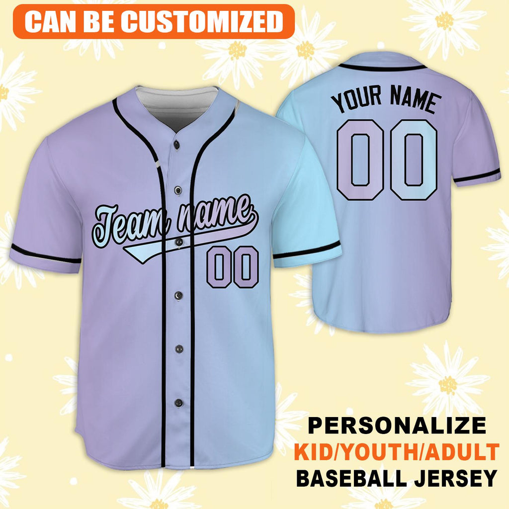 Custom Pastel Baseball Jersey, Personalized Name & Number Shirt, Matching Family Team Jersey, Youth Adult Kid Sports Uniform Gift