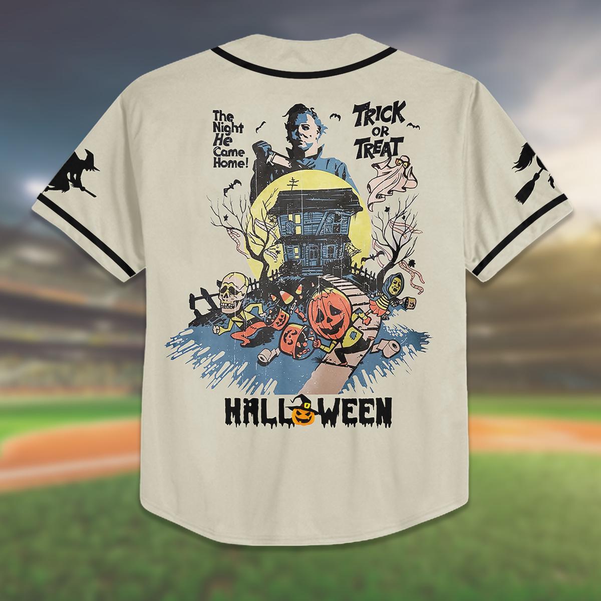 Custom Halloween Baseball Jersey, Happy Halloween Shirt, Kid Youth Adult Jersey, Trick or Treat Outfit, Spooky Matching Family Top