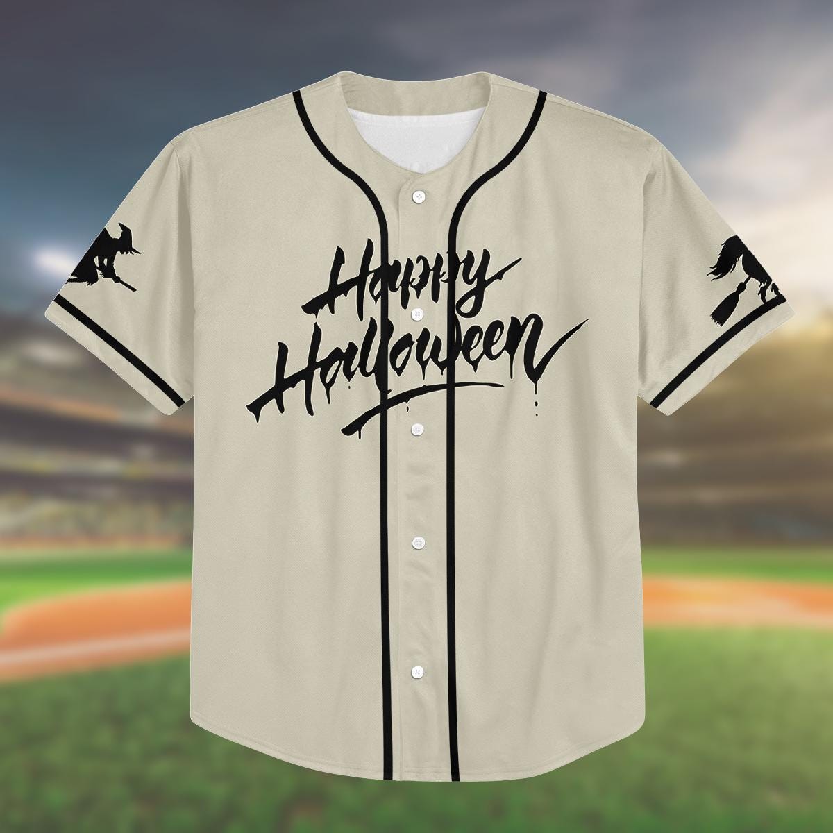 Custom Halloween Baseball Jersey, Happy Halloween Shirt, Kid Youth Adult Jersey, Trick or Treat Outfit, Spooky Matching Family Top