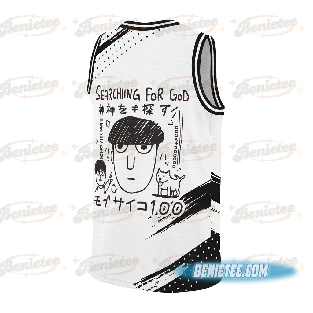 Searching For God Japan Psycho Jersey, Anime Mob Funny Tokyo Japanese Weird Harajuku Streetwear Jersey