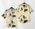 Toothless Baseball Jersey Shirt, Light Fury Dragon Floral Shirt, Cute Fantasy Button Up Gift for Adults, Unisex Dragon Jersey Gift