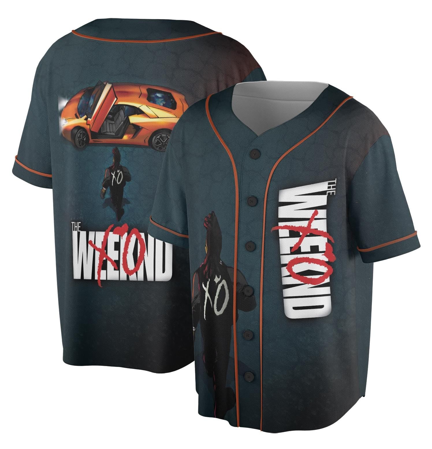 Starboy-Inspired Anime Baseball Jersey, Lamborghini The Weeknd Jersey, High GSM Apparel, Perfect Gift for Music and Street Culture Fans