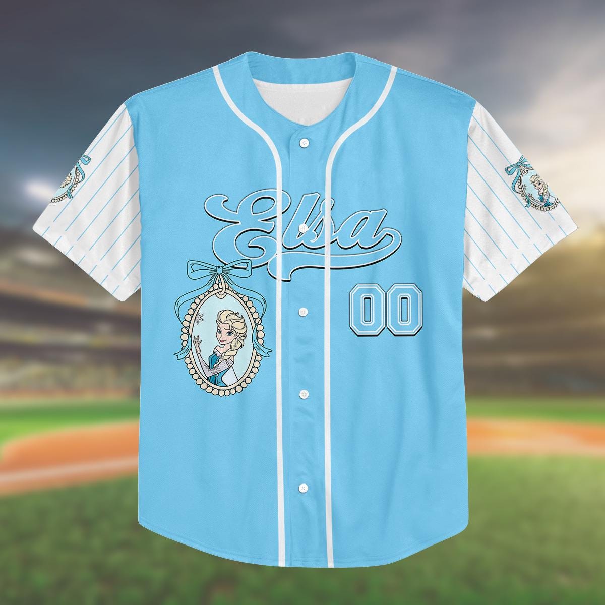Custom Frozen Elsa Baseball Jersey, Personalized Kid Girl Birthday Shirt, Frozen Elsa Jersey, Family Vacation Outfit, Gift Idea