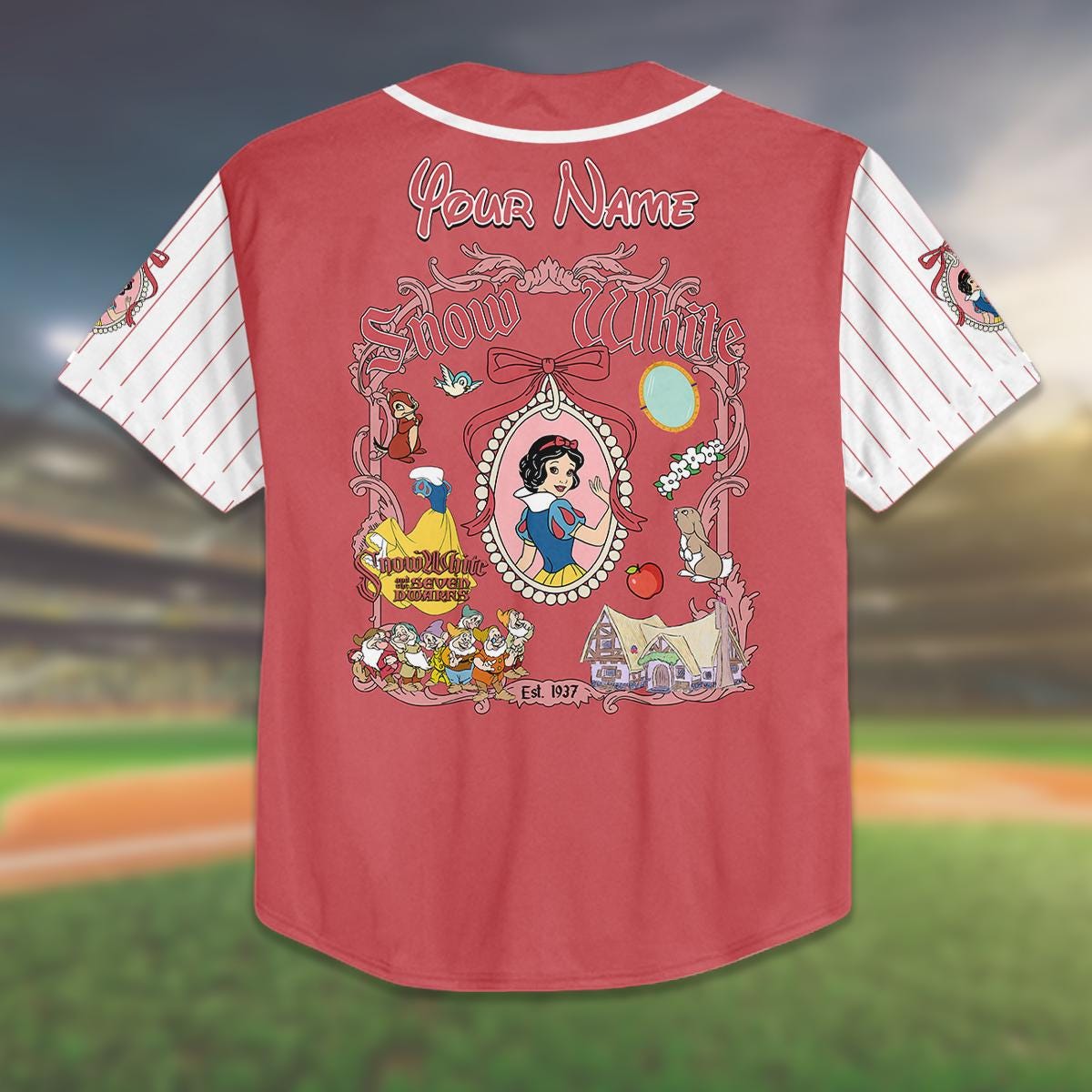 Custom Snow White Baseball Jersey, Personalized Birthday Shirt, Princess Party Outfit, Kid Youth Adult Sizes, Unique Gift Idea