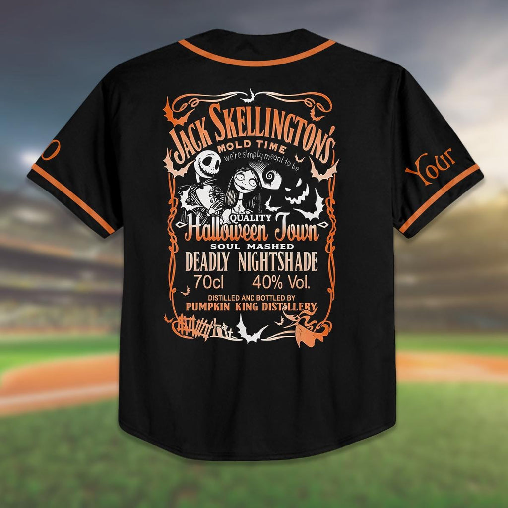 Custom Halloween Baseball Jersey, Personalized Jack Skellington Shirt, Spooky Team Jersey, Halloween Party Outfit, Gift for Him/Her
