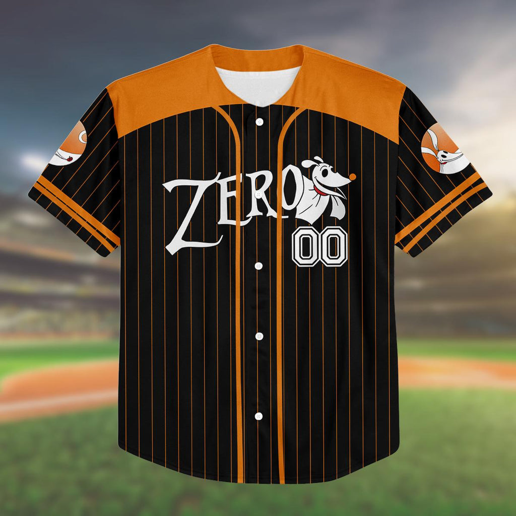 Custom Halloween Baseball Jersey, Zero Dog Shirt, Nightmare Inspired Jersey, Kid/Youth/Adult Halloween Costume, Personalized Gift