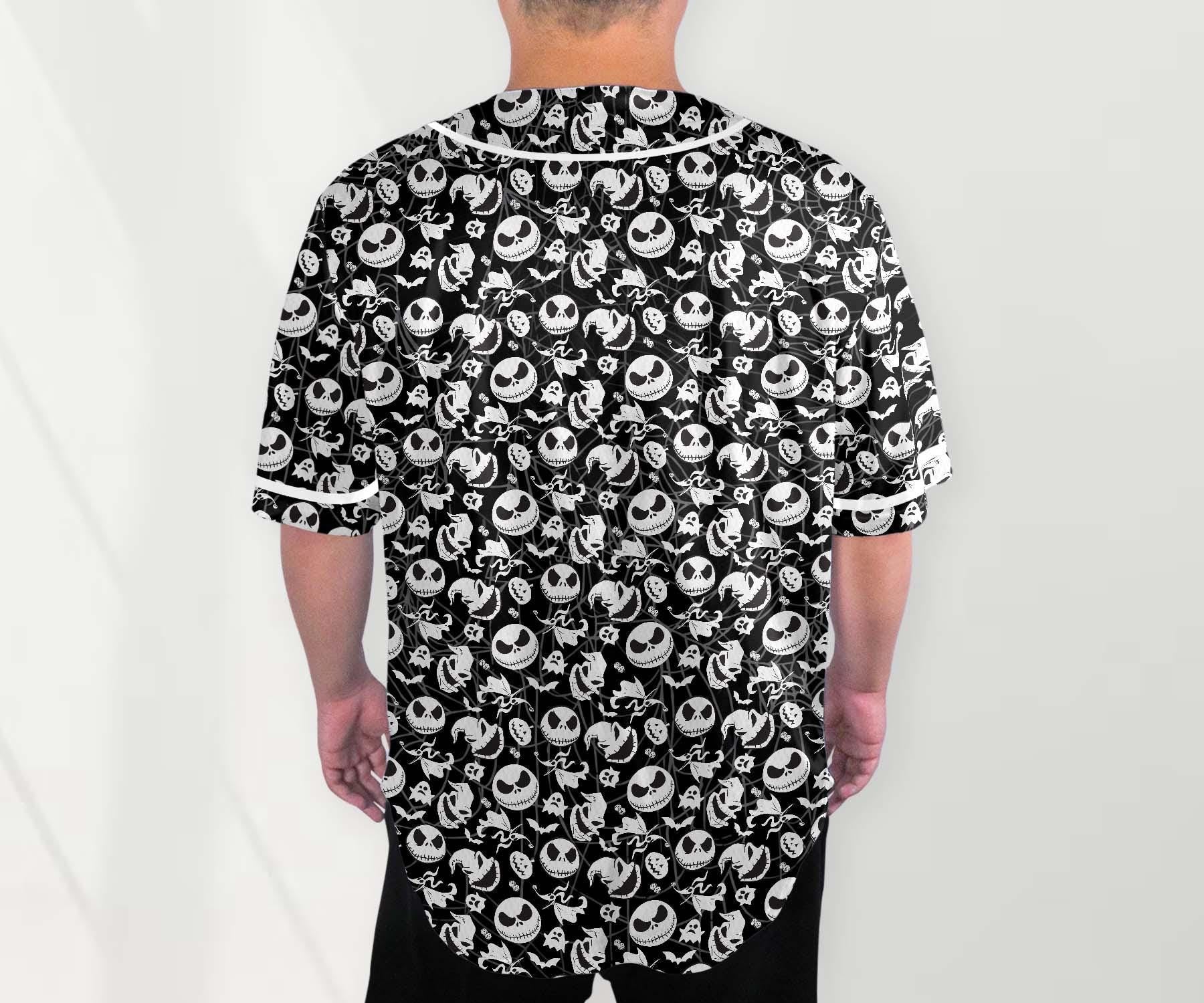 Pumpkin King Baseball Jersey Shirt, Oogie Boogie Halloween Button Up Shirt, Spooky Unisex Jersey, Nightmare Style Shirt Gift
