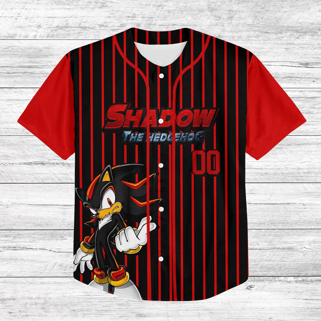 Custom Shadow The Hedgehog Sonic Baseball Jersey, Kids Youth Adult Gamer Shirt, Sonic Fan Gift, Personalized Video Game Jersey Tee