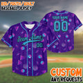 Custom Birthday Baseball Jersey for Kids and Adults, 90s Style Personalized Gift, Retro Neon Pattern, Team Name and Number Shirt
