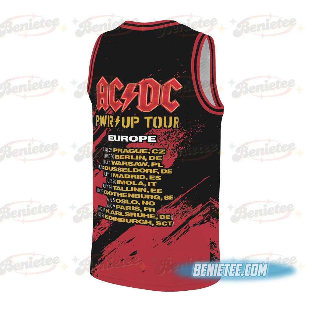 AC/DC Basketball Jersey, Vintage Rock Band Fan Gift, Concert Style Tee