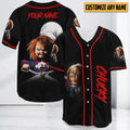 Chucky Baseball Jersey, Halloween Horror Jersey Shirt, Child’s Play Scary Baseball Shirt, Halloween Kids Jersey Gift