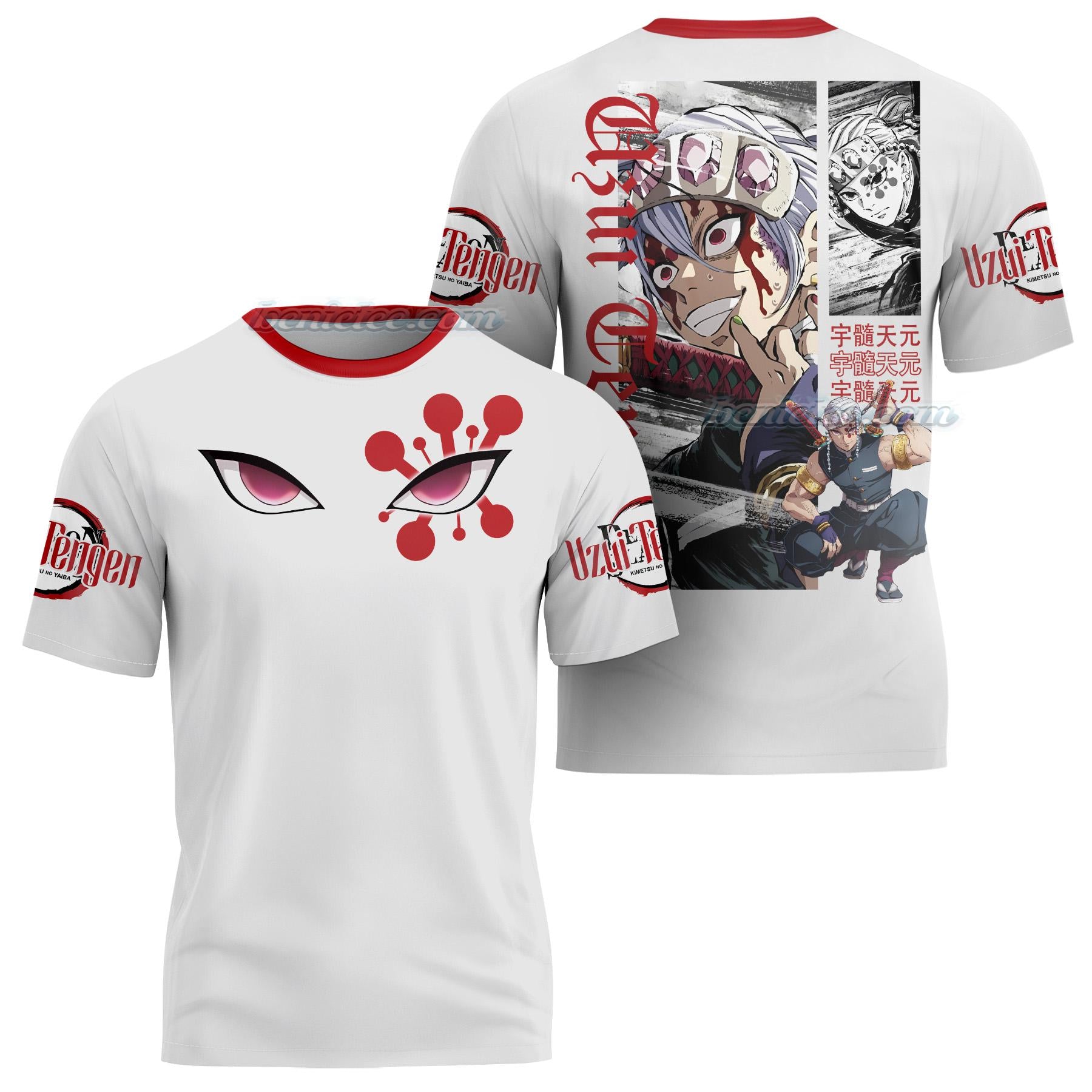 Demon Kokushibo Anime T-shirt 3D, Anime Manga Shirt