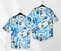 Donald Baseball Jersey Shirt, Cute Duck Button Up Shirt, Pastel Blue Cartoon Jersey Gift for Adults, Unisex Comic Style Shirt