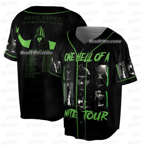 Chris Brown Hip Hop Washed Baseball Jersey