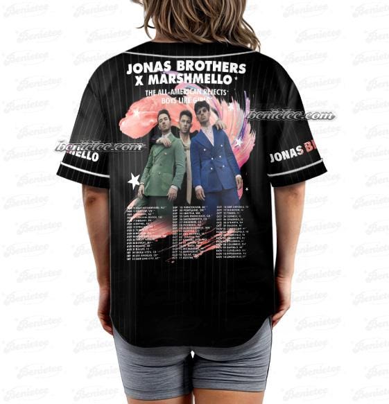 Jonas Bros 20th Annivesary Tour 2025 Baseball Jersey