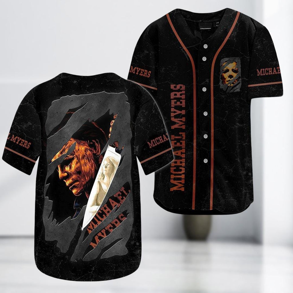 Michael Myers Baseball Jersey, Myers Jersey Kids Shirt, Horror Movie Jersey Men, Halloween Scary Horror Baseball Shirt, Halloween Baseb
