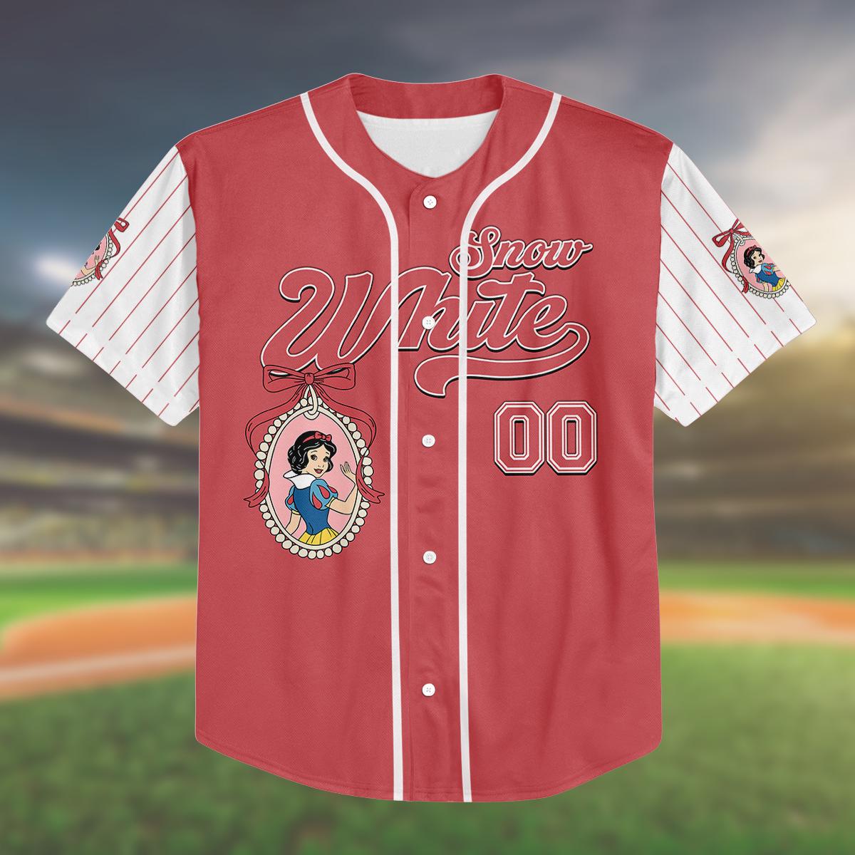 Custom Snow White Baseball Jersey, Personalized Birthday Shirt, Princess Party Outfit, Kid Youth Adult Sizes, Unique Gift Idea