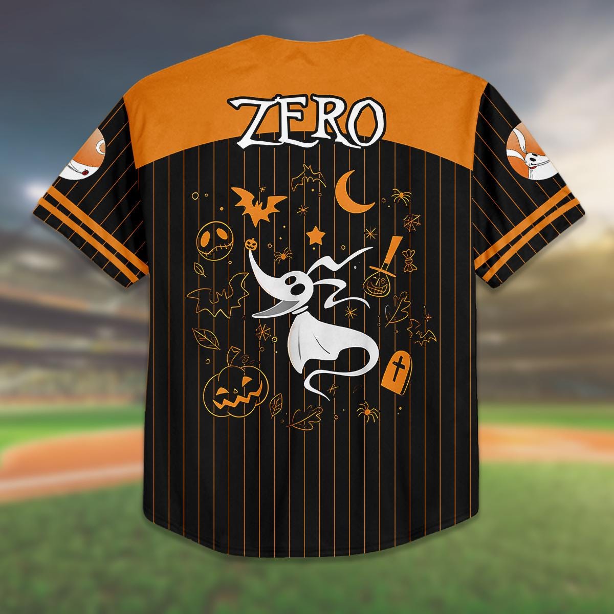 Custom Halloween Baseball Jersey, Zero Dog Shirt, Nightmare Inspired Jersey, Kid/Youth/Adult Halloween Costume, Personalized Gift