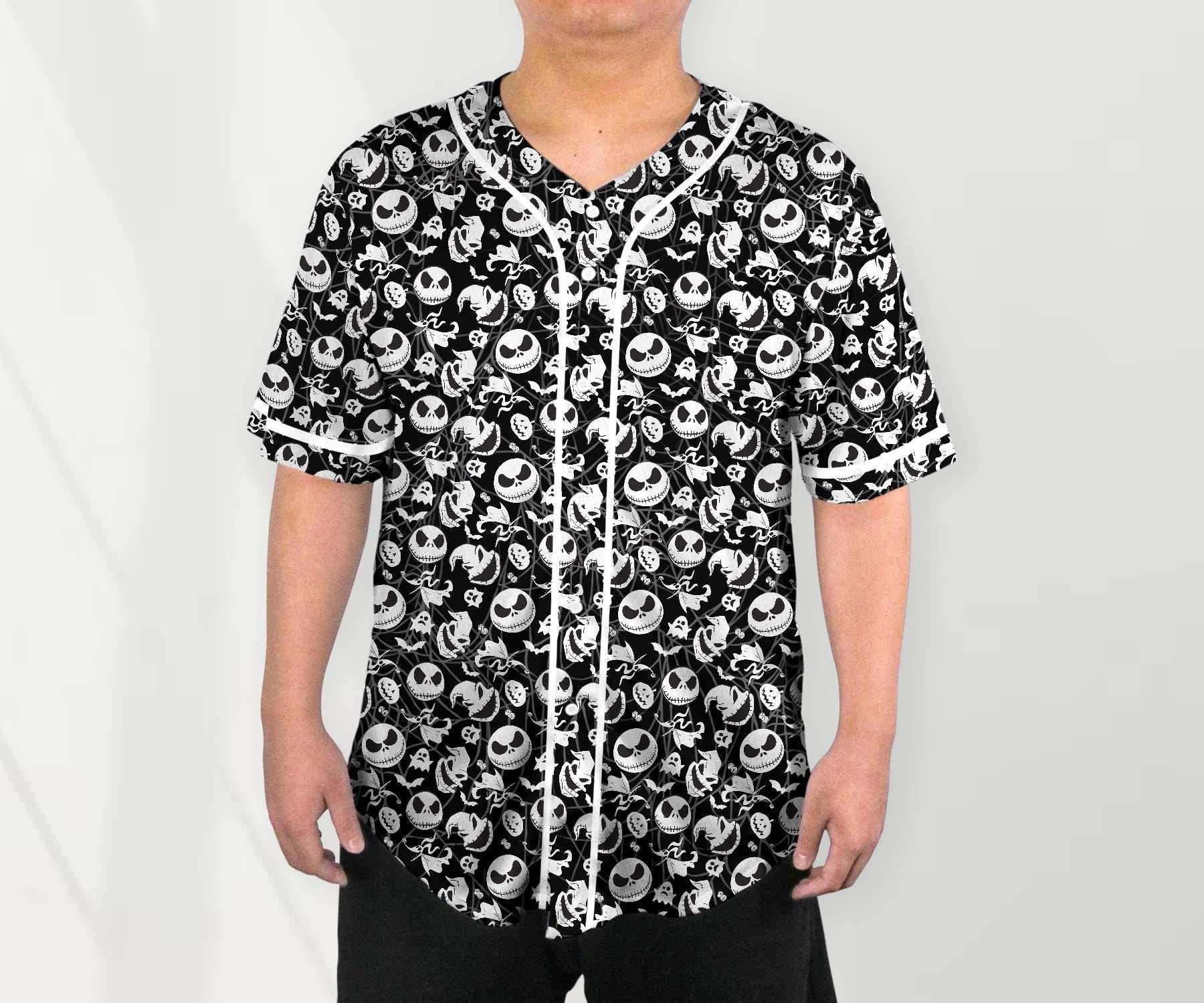 Pumpkin King Baseball Jersey Shirt, Oogie Boogie Halloween Button Up Shirt, Spooky Unisex Jersey, Nightmare Style Shirt Gift