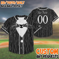 Custom Halloween Baseball Jersey, Jack Skeleton Costume Shirt, Nightmare Theme, Kids Youth Adult Matching Outfit, Spooky Jersey