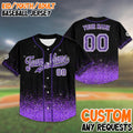 Custom Glitter Baseball Jersey Birthday Gift, Kids And Adults Sparkle Jersey, Personalized Name And Number, Purple Bling Shirt