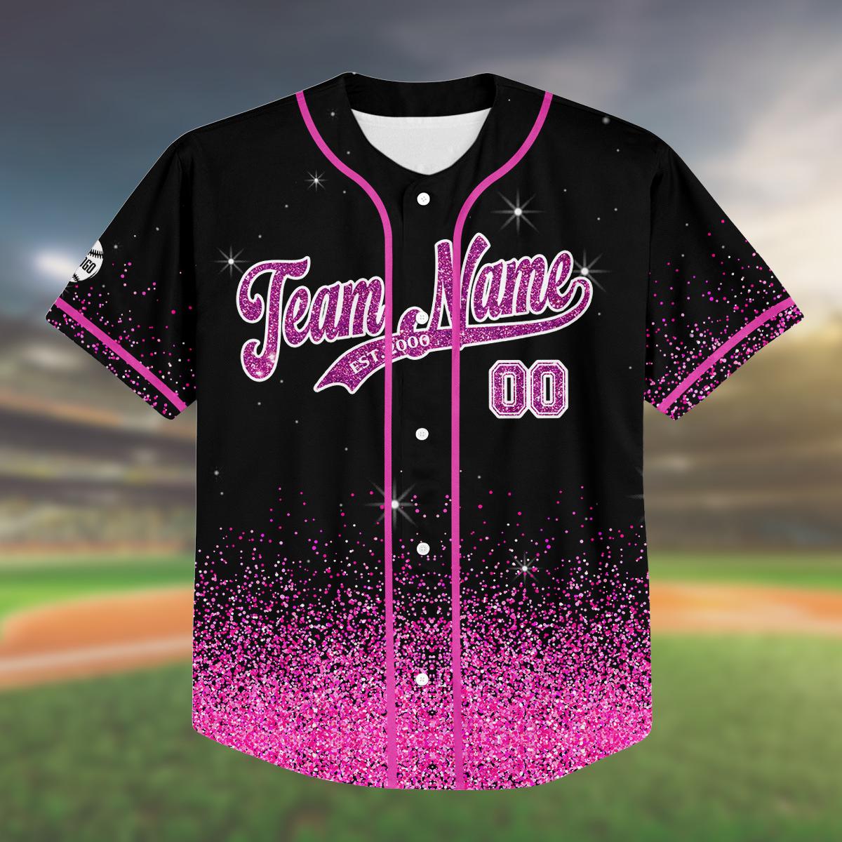 Custom Team Baseball Jersey for Kids Youth Adult| Matching Glitter Shirt| Personalized Team Outfit for Groups| Matching Family Outfit