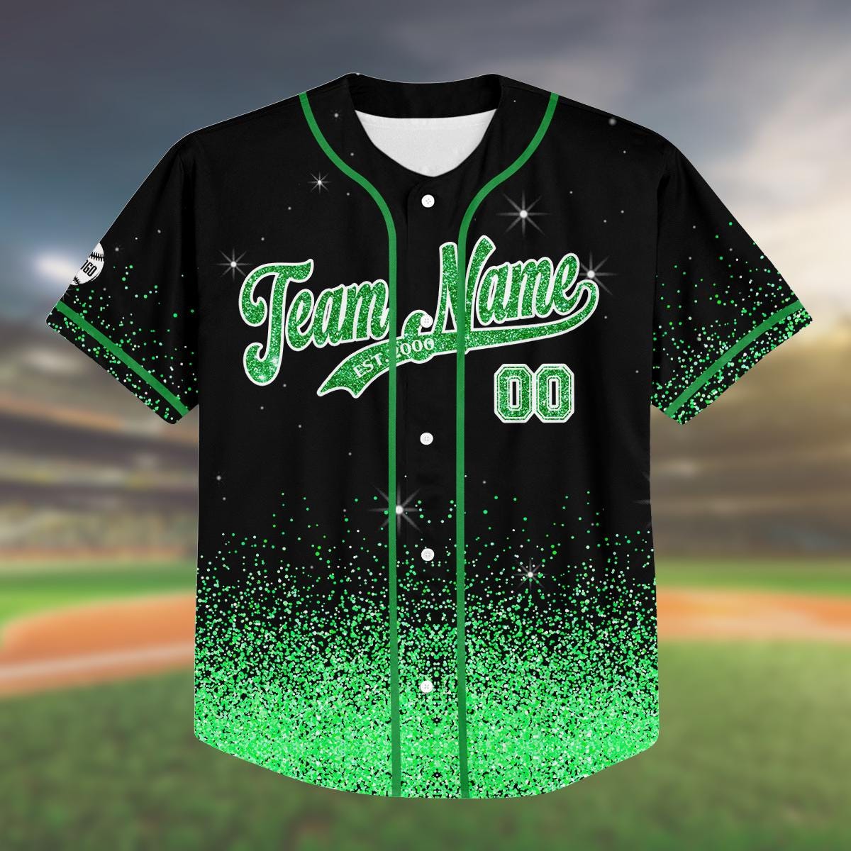 Custom Glitter Team Baseball Jersey for Kids Youth Adult| Matching Glitter Shirt| Personalized Team Outfit for Groups| Matching Outfit