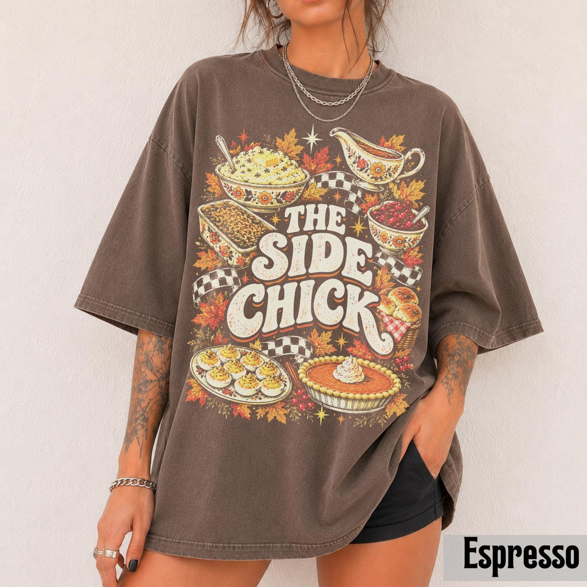 Side Chick Thanksgiving Retro Y2k Comfort Colors Tee Thanksgiving Side Dishes Friendsgiving (2)