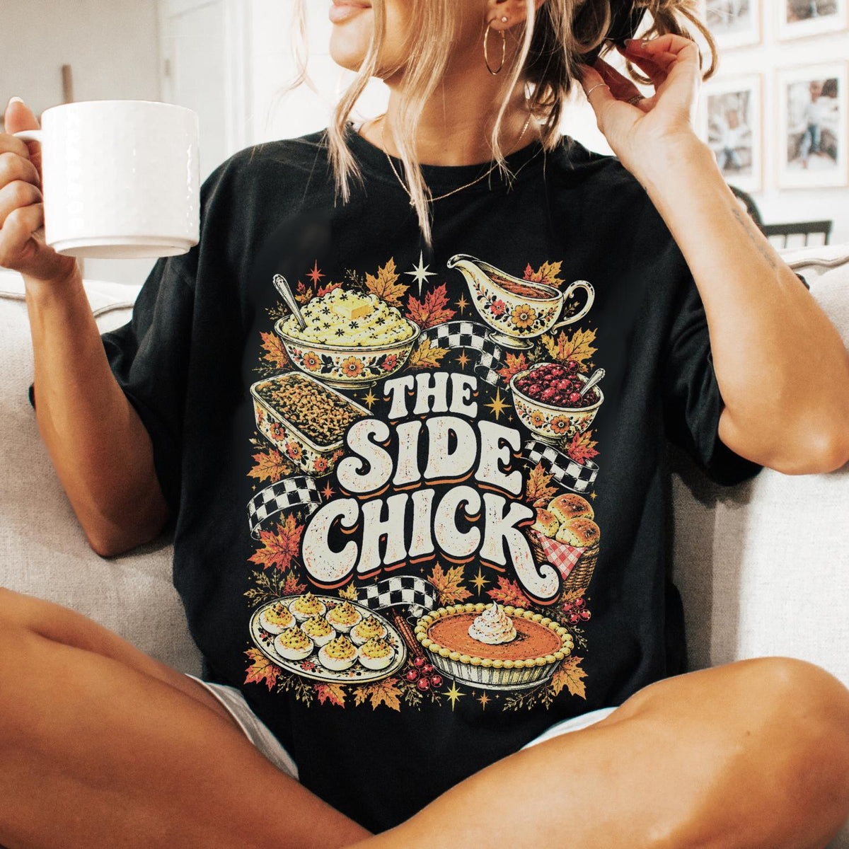 Side Chick Thanksgiving Retro Y2k Comfort Colors Tee Thanksgiving Side Dishes Friendsgiving (5)