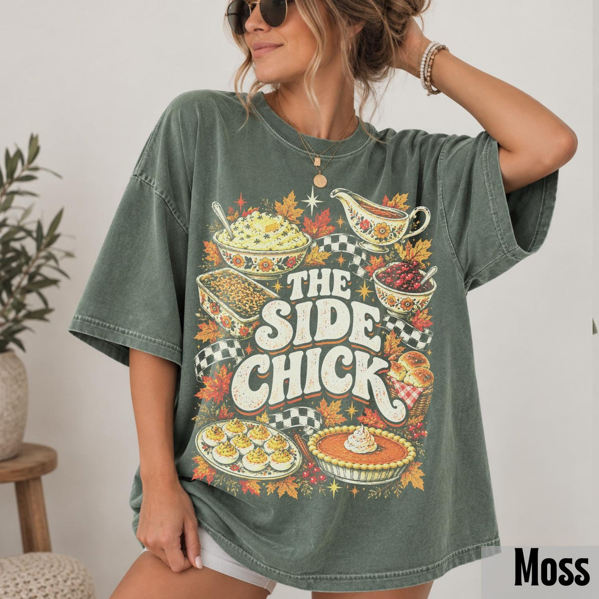 Side Chick Thanksgiving Retro Y2k Comfort Colors Tee Thanksgiving Side Dishes Friendsgiving (3)