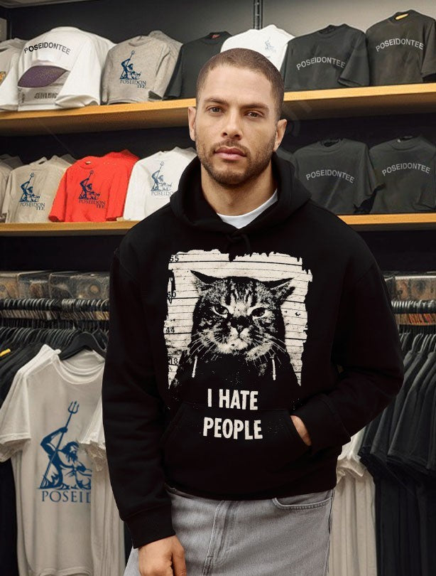 Jeff Satur Cat I Hate People T-shirt
