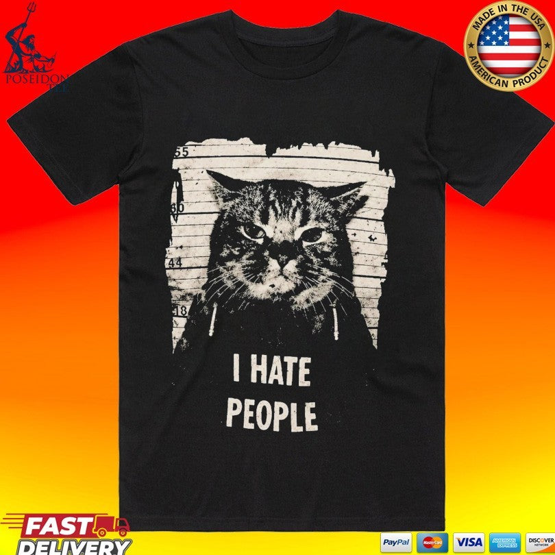 Jeff Satur Cat I Hate People T-shirt
