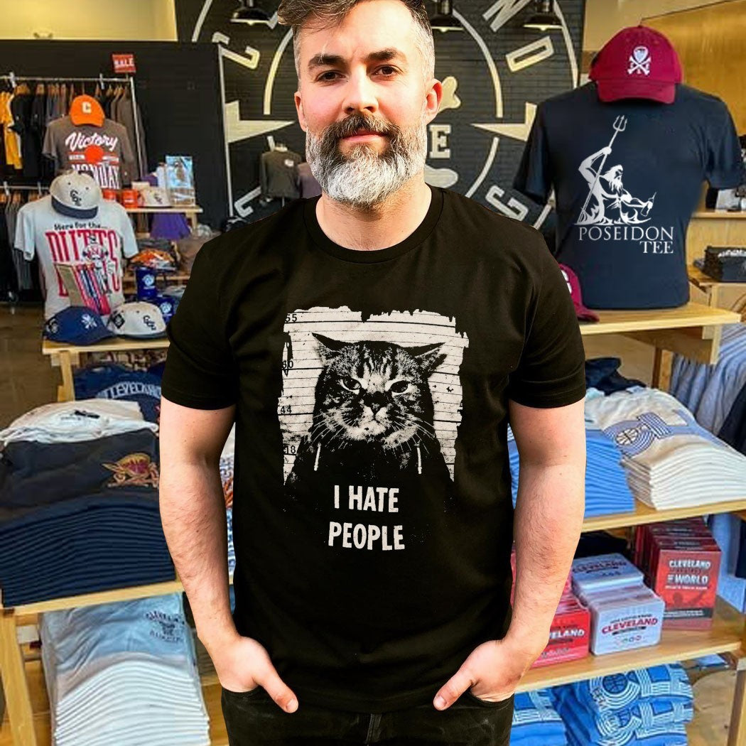 Jeff Satur Cat I Hate People T-shirt