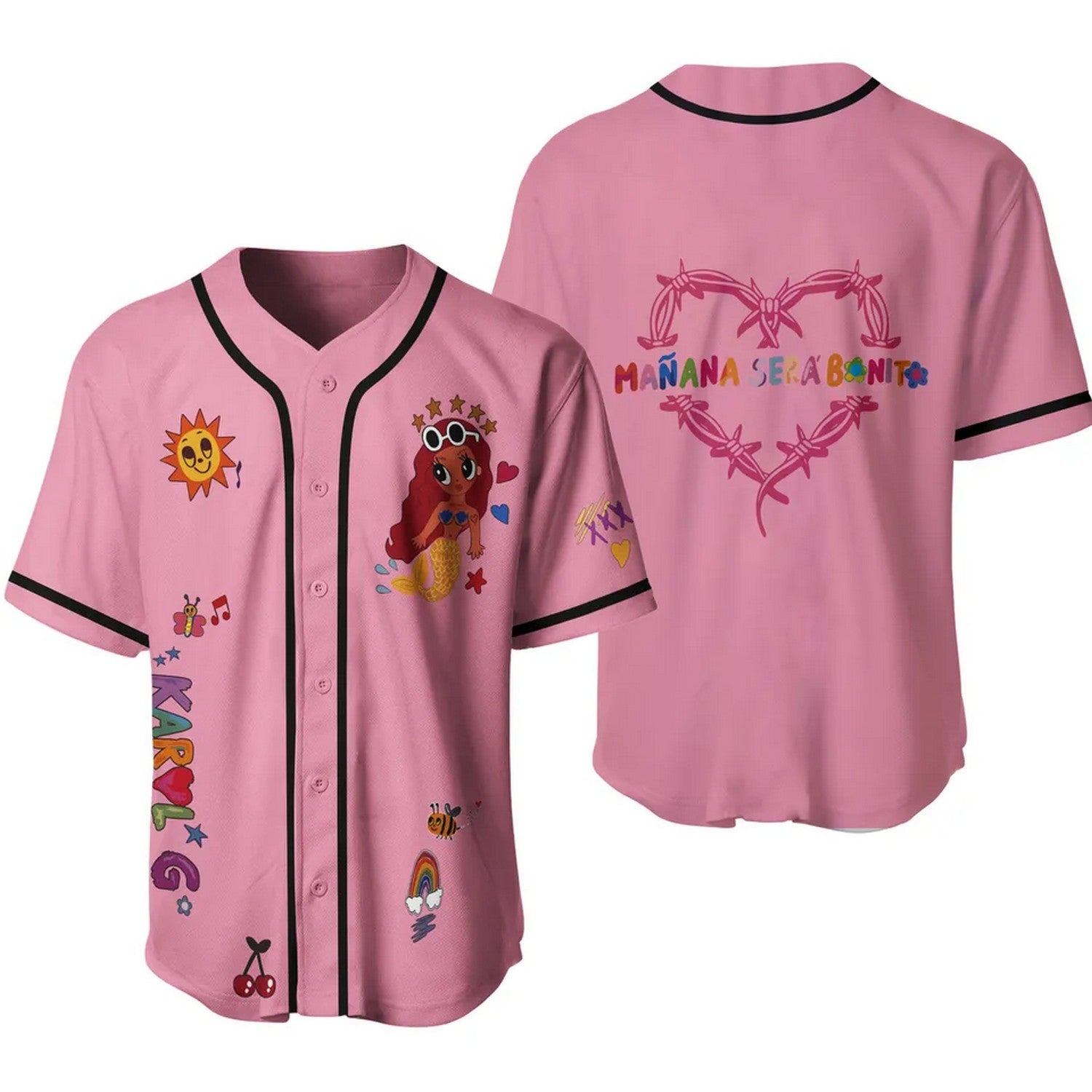 Manana Sera Karol G Pink Baseball Jersey