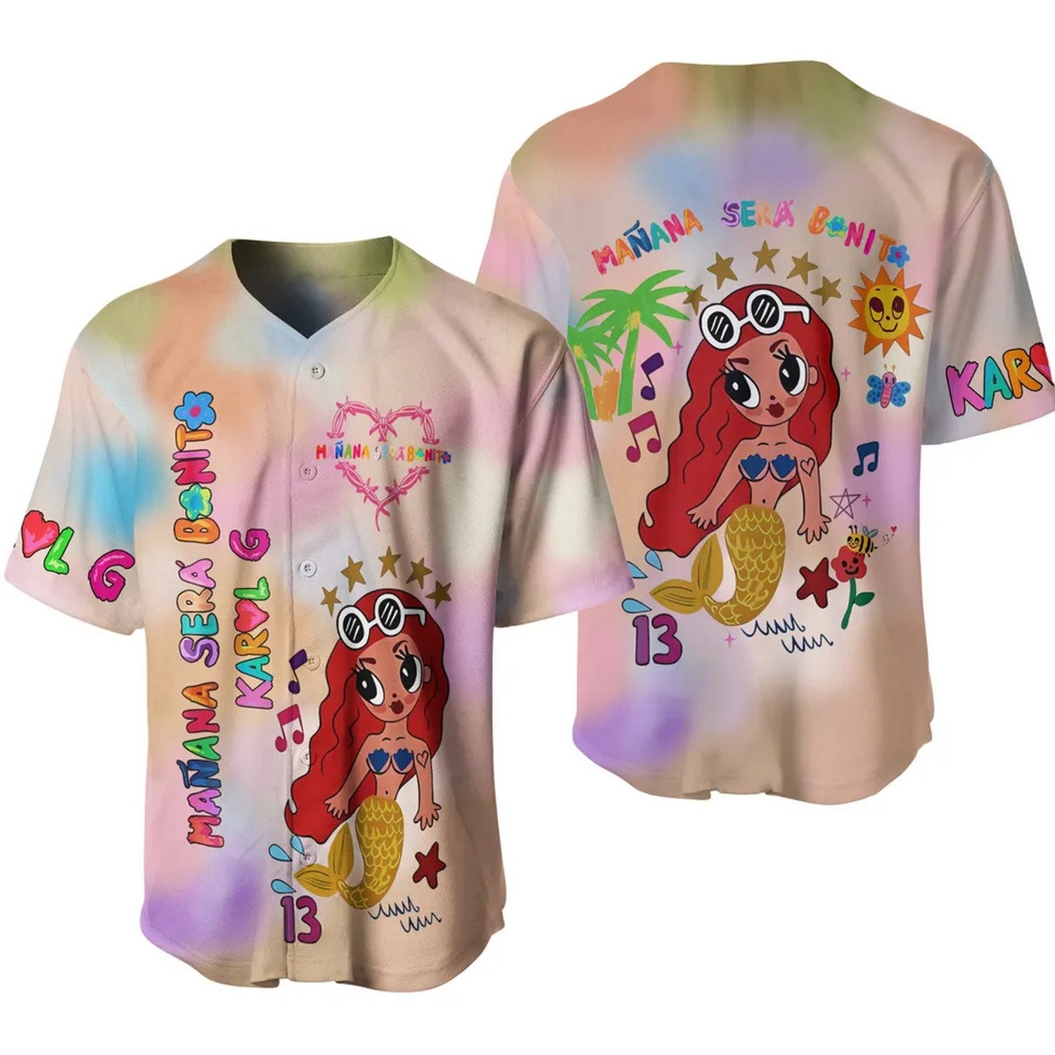 Manana Sera Karol G Red Gadient Baseball Jersey