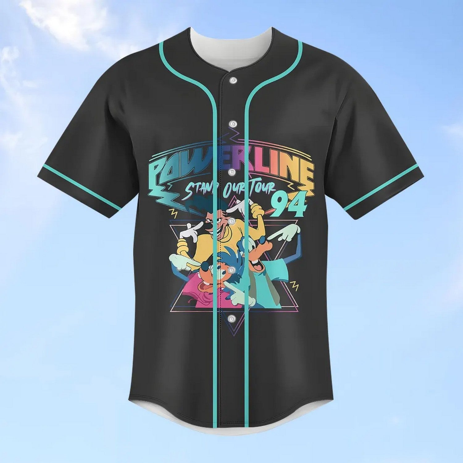 Max Goofy Roxanne Powerline Black Baseball Jersey