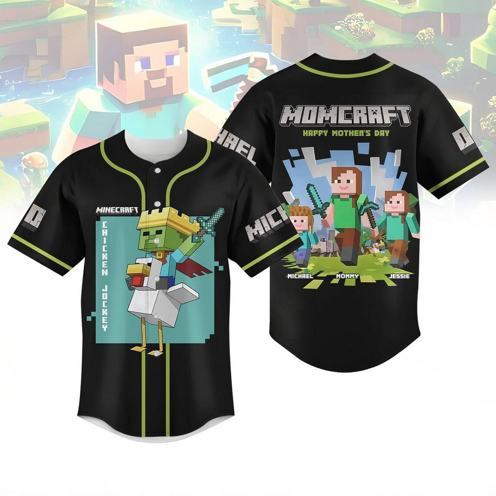 Momcraft Happy Mother's Day Black Baseball Jersey