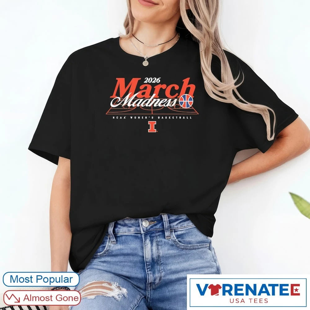 Official 2026 NCAA Women’s Basketball March Madness Illinois Fan T-Shirt